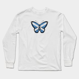 Scottish Flag Butterfly Long Sleeve T-Shirt